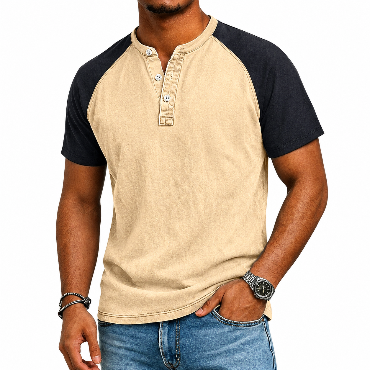 Van Rijn Fashion® | Vintage tweekleurig T-shirt