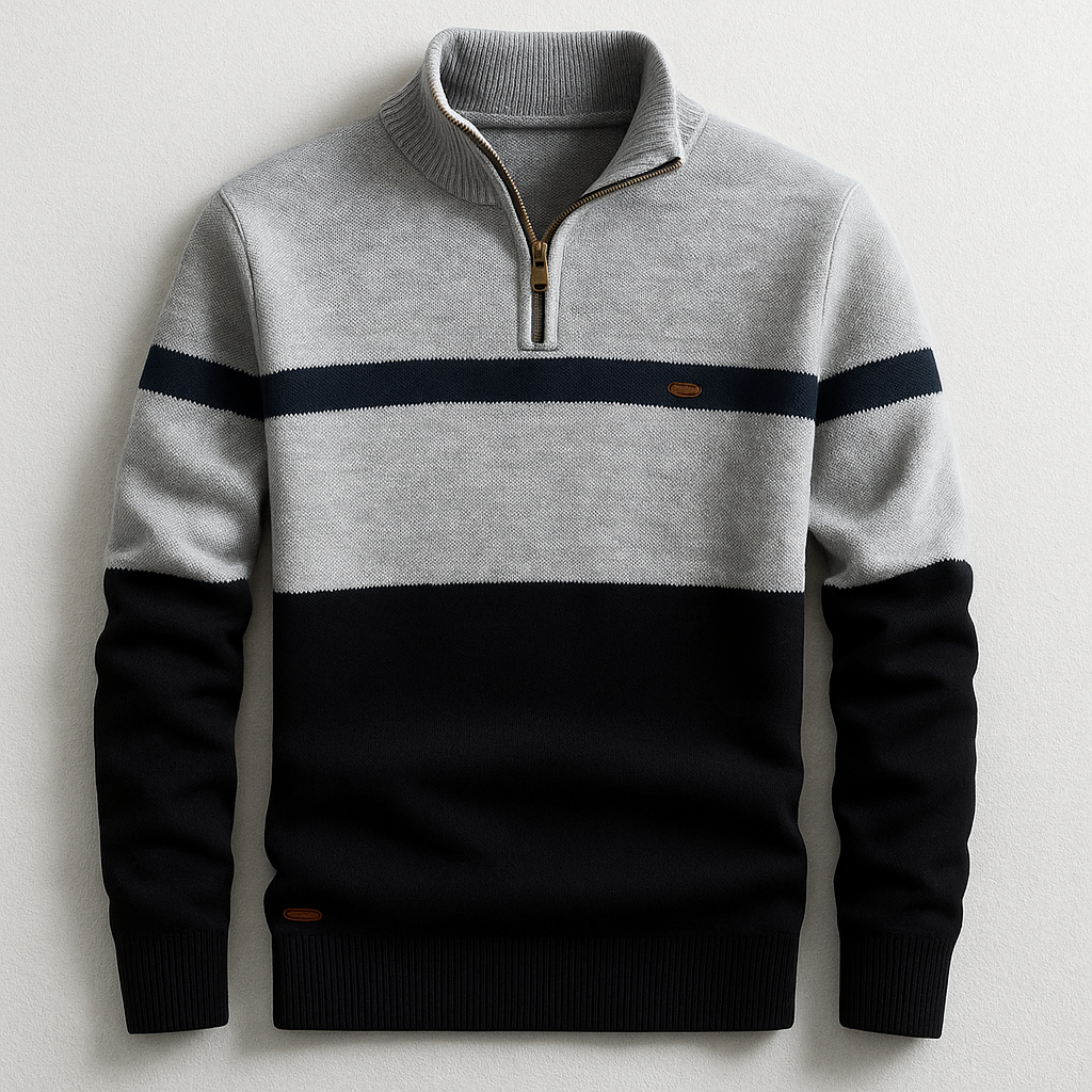 Van Rijn Fashion® | Katoenen Quarter-Zip Trui