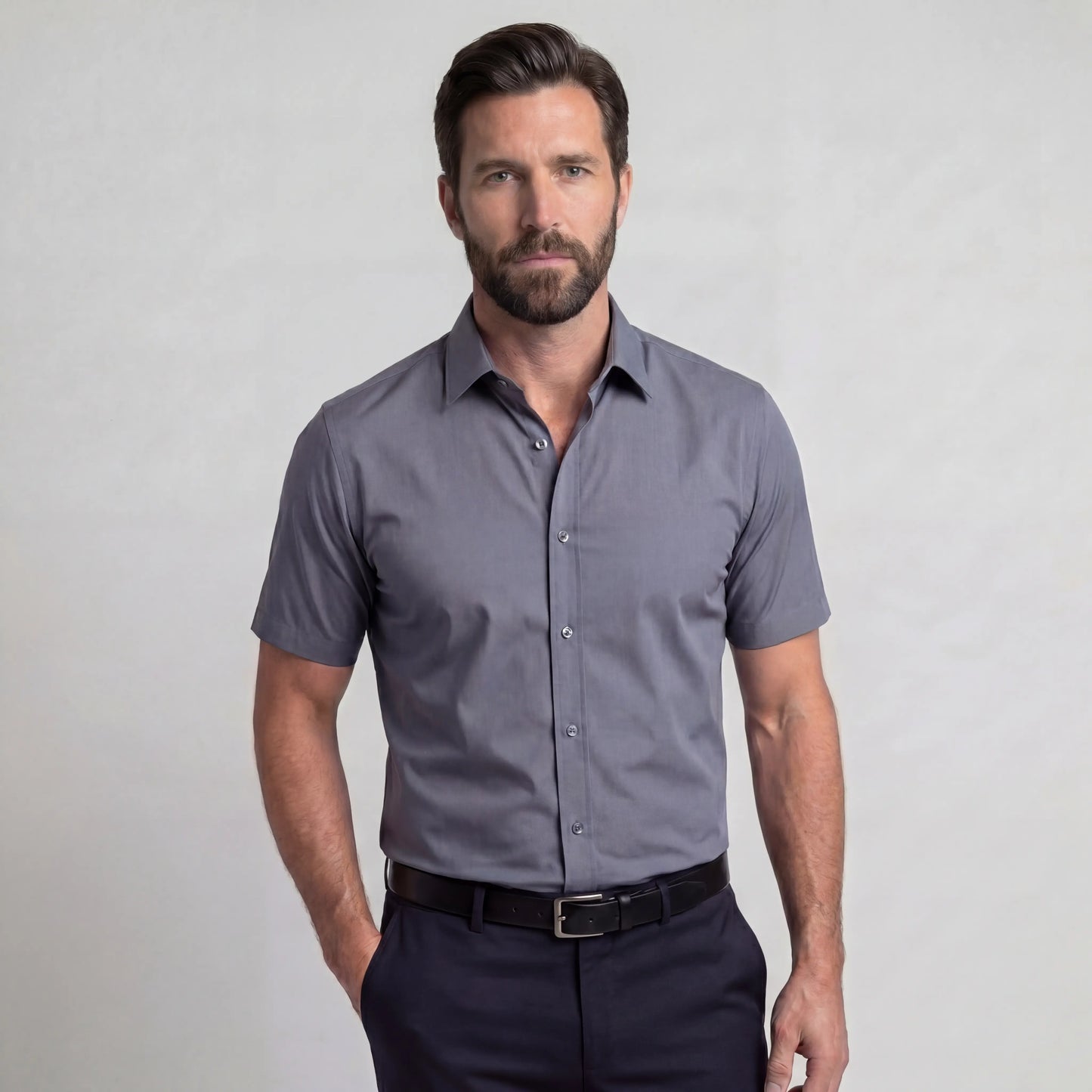 Van Rijn Fashion® | Getailleerd overhemd met korte mouwen
