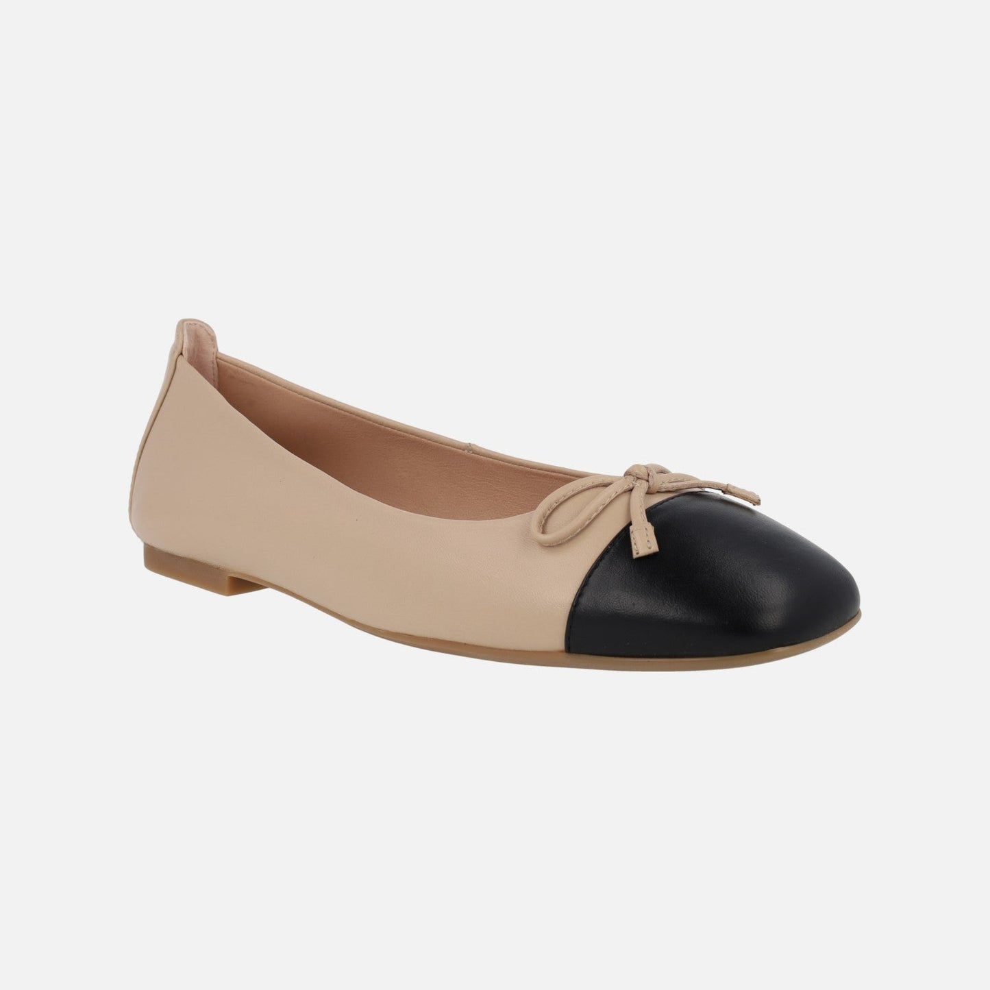 Van Rijn Fashion® | Leren Ballerina's met Strik en Vierkante Neus