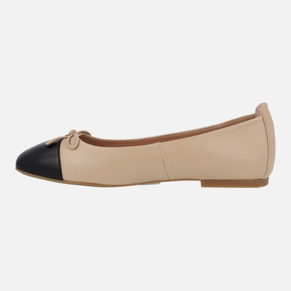 Van Rijn Fashion® | Leren Ballerina's met Strik en Vierkante Neus