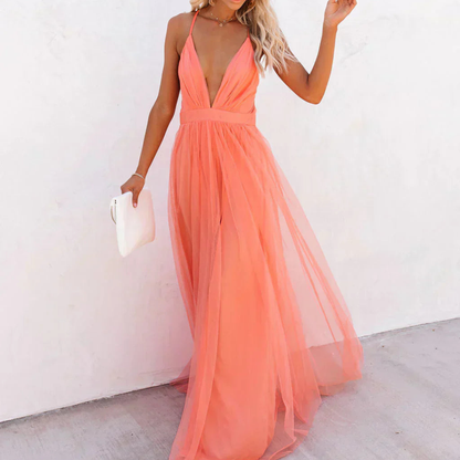 Van Rijn Fashion® | Maxi Jurk Koraal