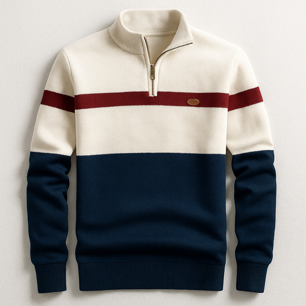 Van Rijn Fashion® | Katoenen Quarter-Zip Trui