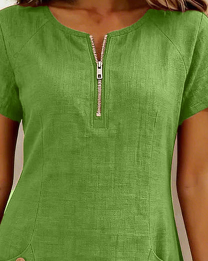 Van Rijn Fashion® | Katoenen Jurk met Ritssluiting