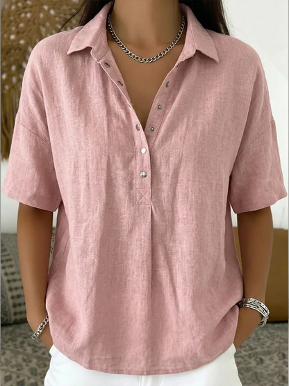 Van Rijn Fashion® | Elegante Blouse met Kraag & Knoopdetails