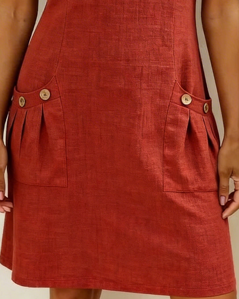 Van Rijn Fashion® | Katoenen Jurk met Ritssluiting