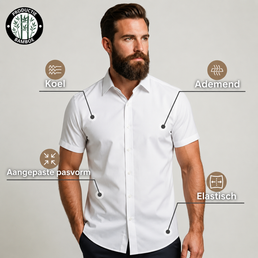 Van Rijn Fashion® | Getailleerd overhemd met korte mouwen