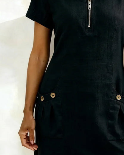 Van Rijn Fashion® | Katoenen Jurk met Ritssluiting