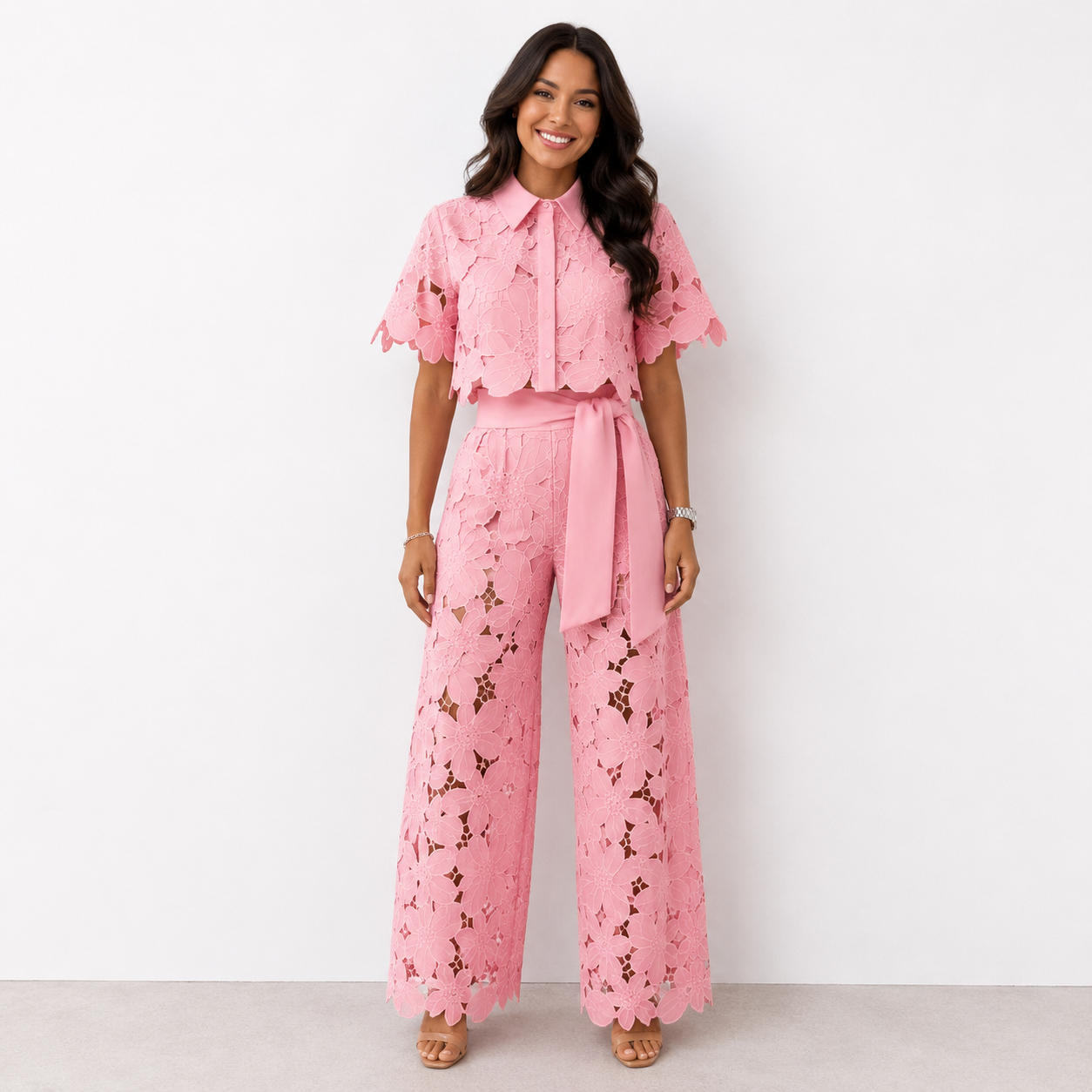 Isabela Kant Tweedelig Set - Roze