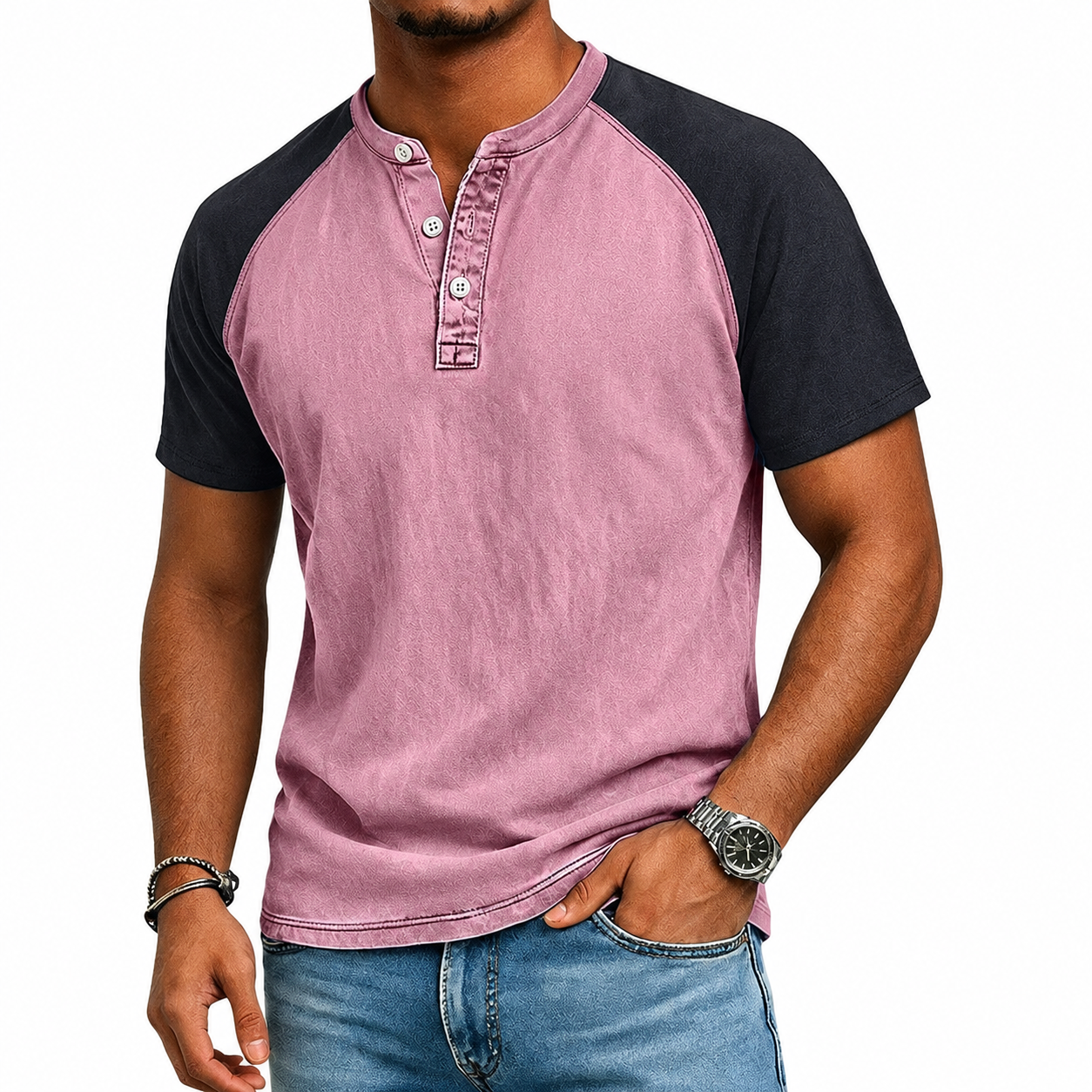 Van Rijn Fashion® | Vintage tweekleurig T-shirt