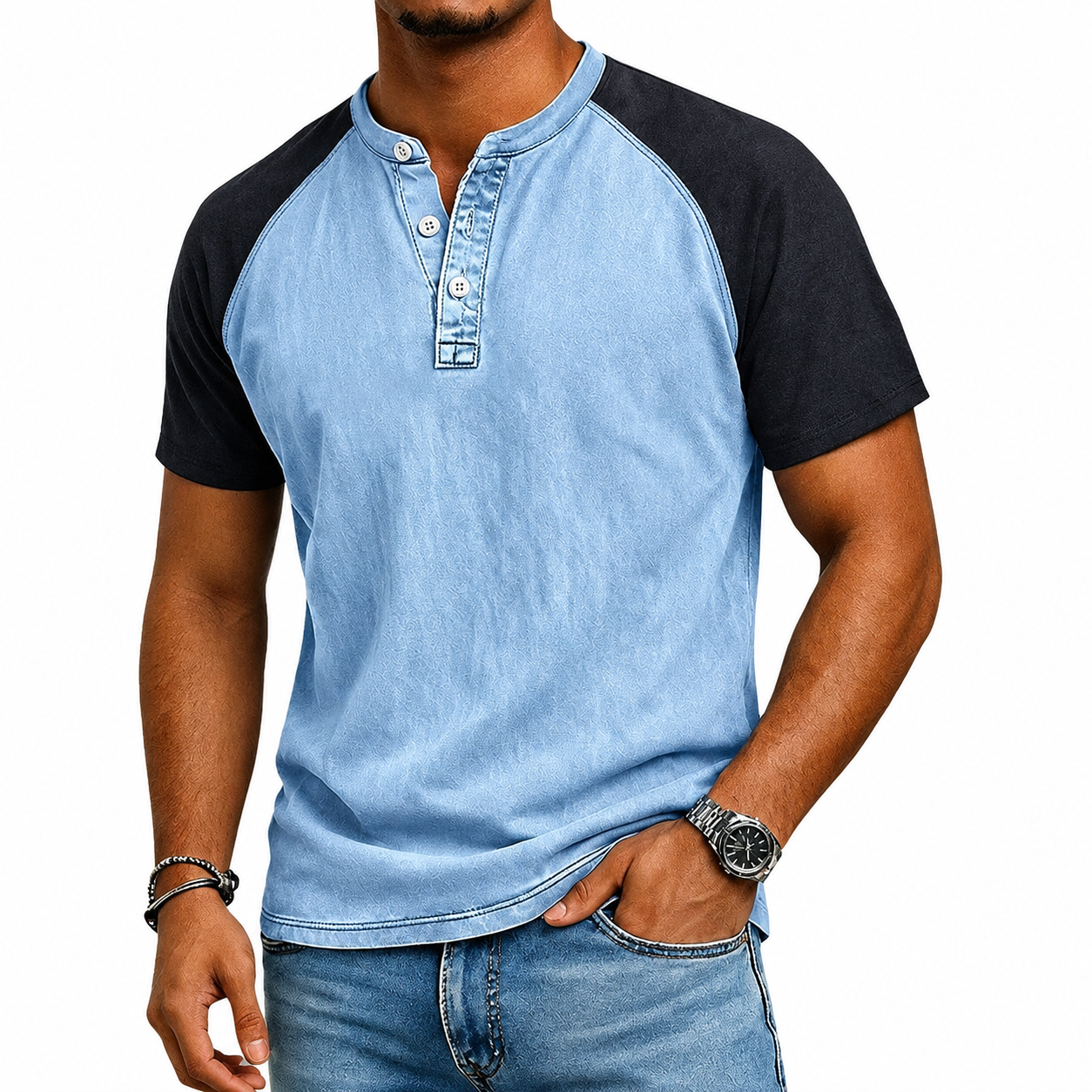 Van Rijn Fashion® | Vintage tweekleurig T-shirt