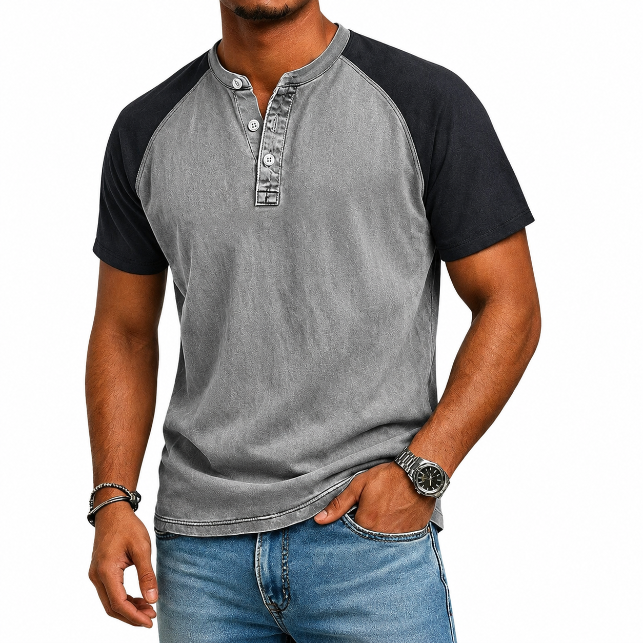 Van Rijn Fashion® | Vintage tweekleurig T-shirt