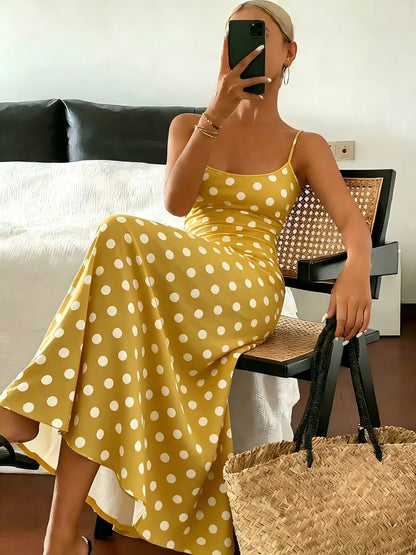 Van Rijn Fashion® | Elegante Polka Dot Midi-jurk