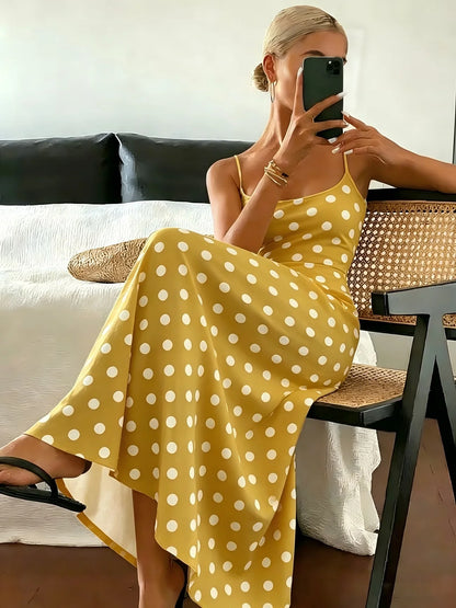 Van Rijn Fashion® | Elegante Polka Dot Midi-jurk