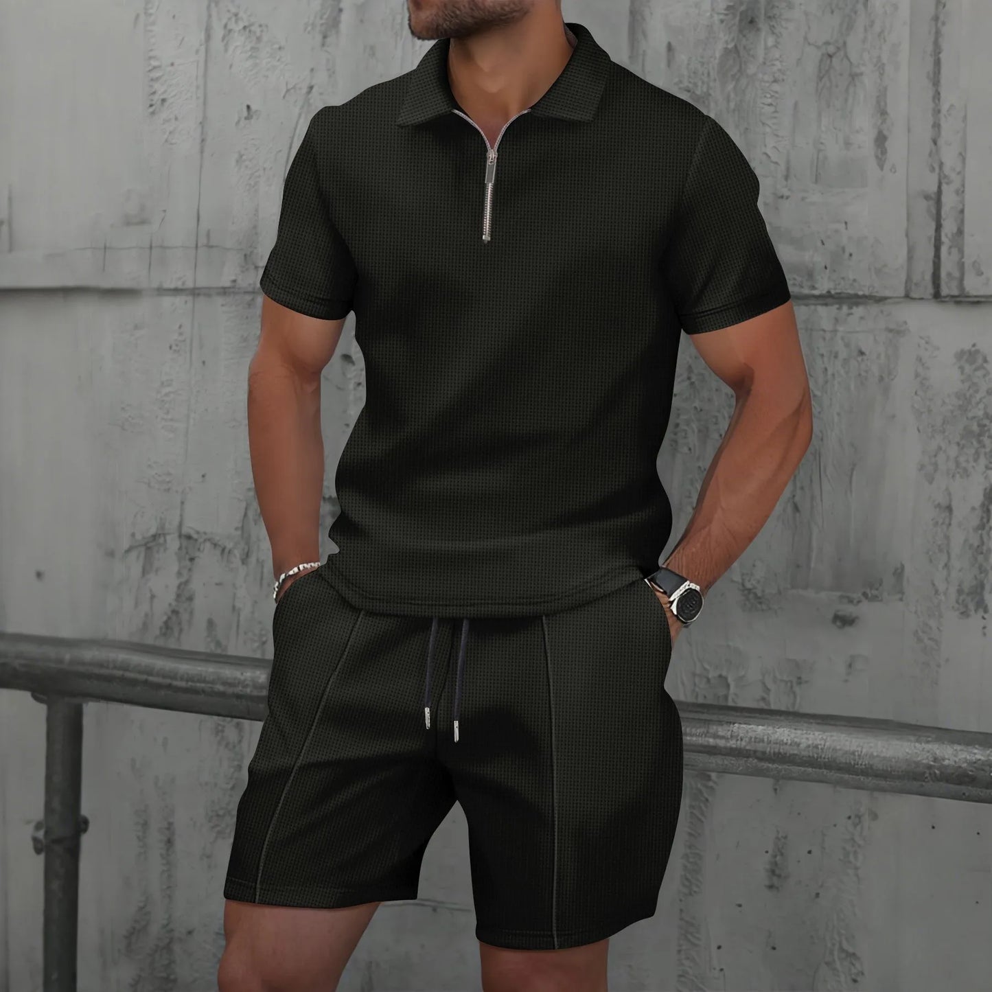Van Rijn Fashion® | Wafel Zomerset met Shorts