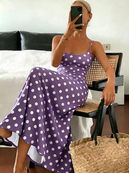 Van Rijn Fashion® | Elegante Polka Dot Midi-jurk