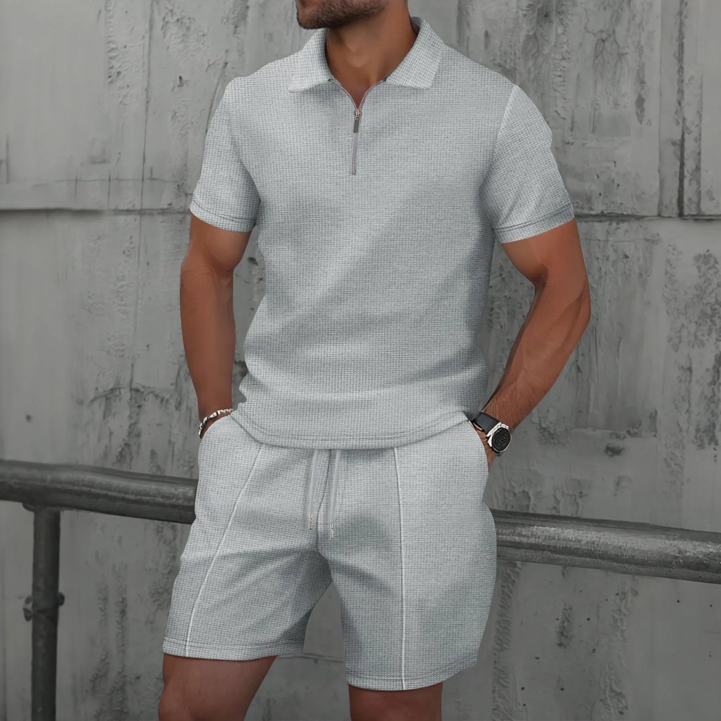 Van Rijn Fashion® | Wafel Zomerset met Shorts
