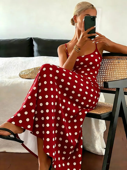 Van Rijn Fashion® | Elegante Polka Dot Midi-jurk