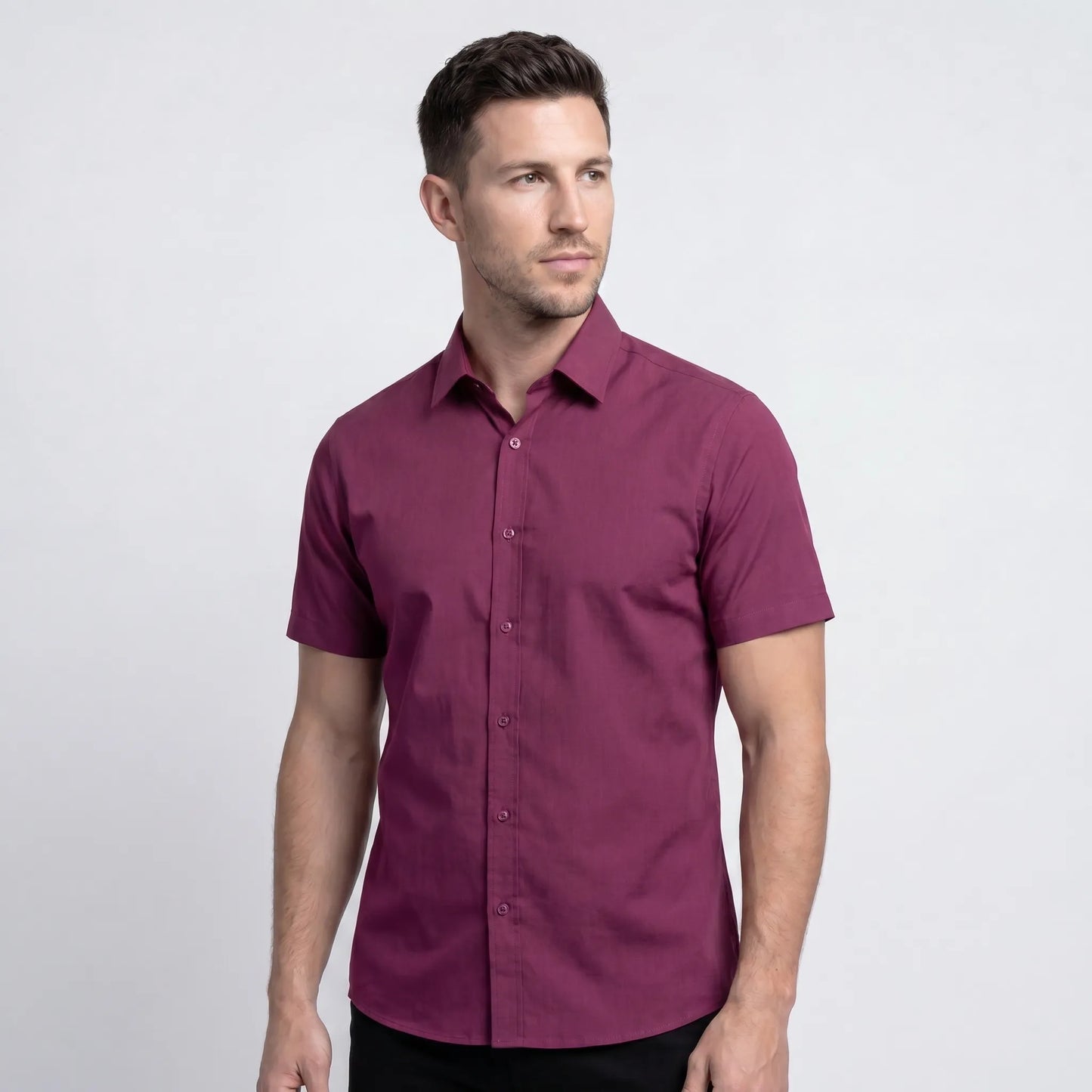 Van Rijn Fashion® | Getailleerd overhemd met korte mouwen