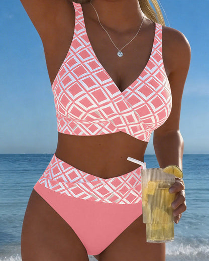 Van Rijn Fashion® | Twee-delige Bikini met Diamantpatroon