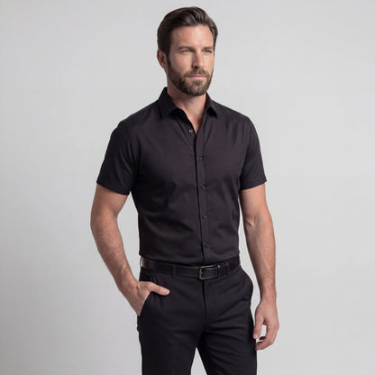 Van Rijn Fashion® | Getailleerd overhemd met korte mouwen