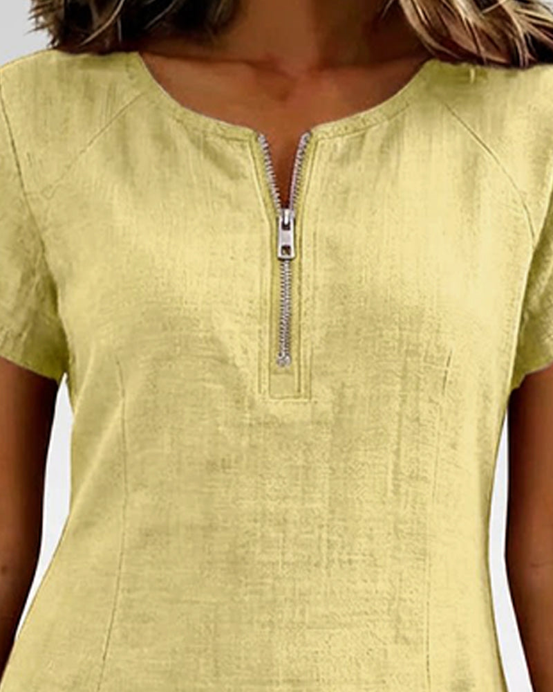 Van Rijn Fashion® | Katoenen Jurk met Ritssluiting