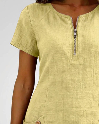 Van Rijn Fashion® | Katoenen Jurk met Ritssluiting