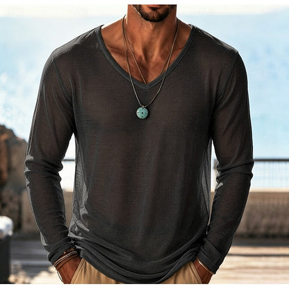 Axel V-Hals Longsleeve Top Zwart