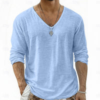 Lars | Linnen V-Hals Longsleeve Shirt