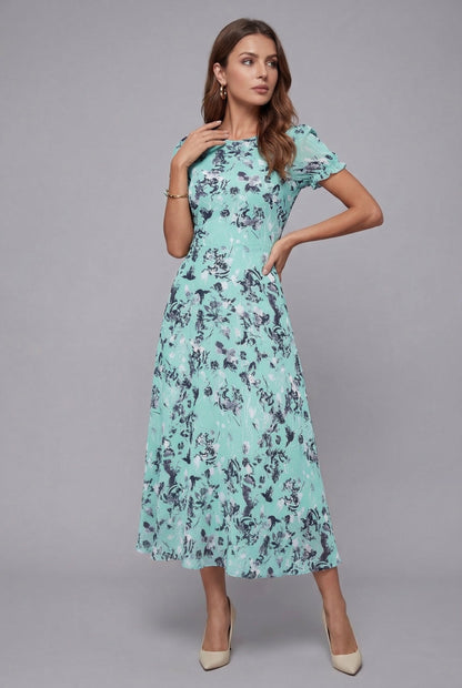 Van Rijn Fashion® | Bloemenprint Midi-jurk