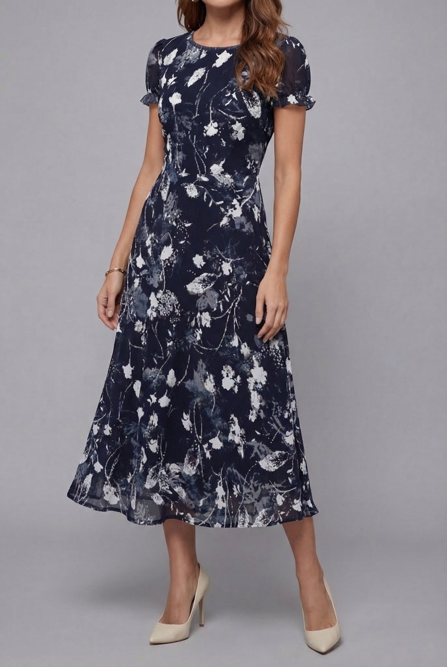 Van Rijn Fashion® | Bloemenprint Midi-jurk