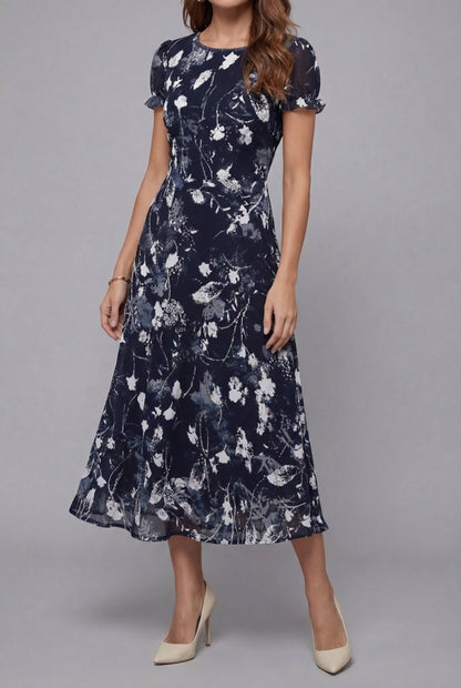 Van Rijn Fashion® | Bloemenprint Midi-jurk