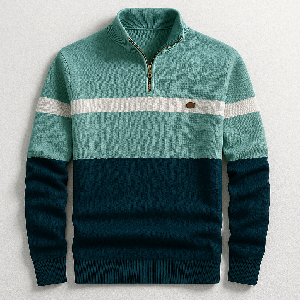 Van Rijn Fashion® | Katoenen Quarter-Zip Trui