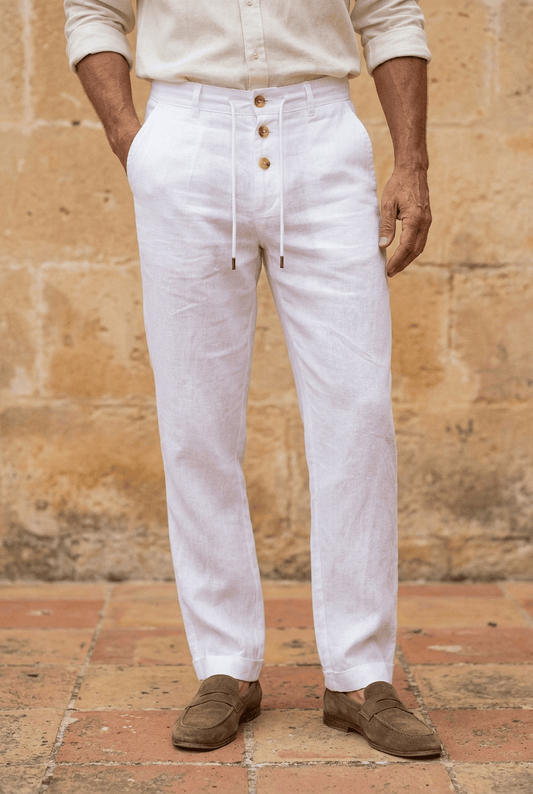 Van Rijn Fashion® | Geplooide linnen broek voor heren