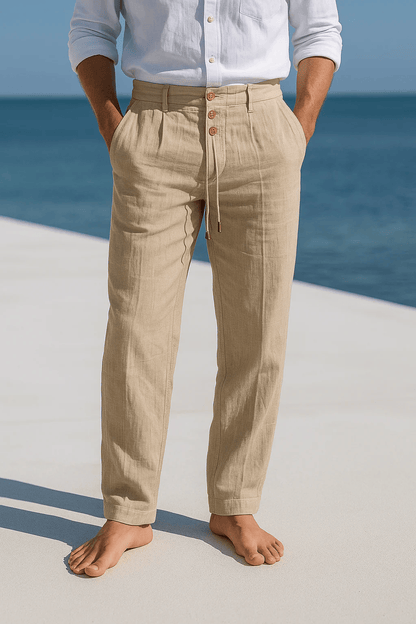 Van Rijn Fashion® | Geplooide linnen broek voor heren