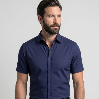 Van Rijn Fashion® | Getailleerd overhemd met korte mouwen
