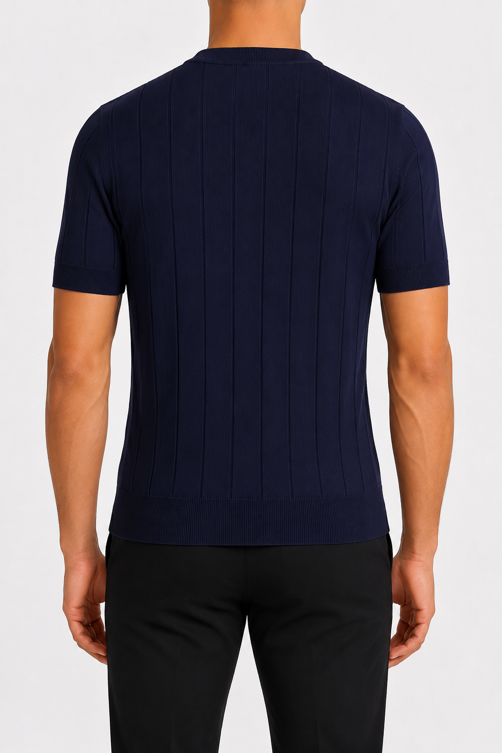 Van Rijn Fashion® | Gebreid T-shirt marineblauw